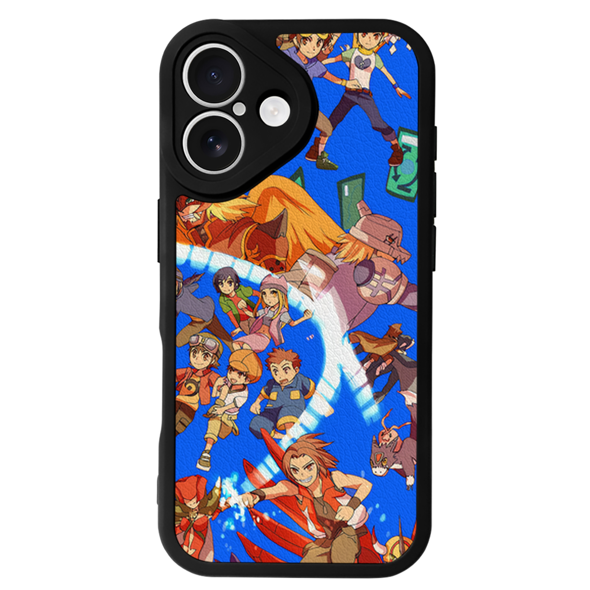 （画像用） Digimon デジタルモンスター/デジモン 【iPhone 16シリーズ対応】シリコンスマホケース（レザー調） 材質：シリコン